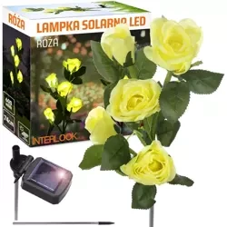 FLD-35-YELLOW | LED solar garden lamp Yellow roses | 74cm, 600mAh