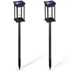 HK-115A | |2 x Solar Garden LED Light | 60 cm woad post