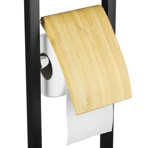 Badezimmer-Set 2-in-1 | WC-Bürste mit Toilettenpapierhalter und Papierständer | schwarz | GY-TB018-BLACK