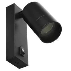 BD-C278-Black | Black wall lamp | Wall lamp with a movable reflector | Reflector with GU10 thread | Night lamp with a switch