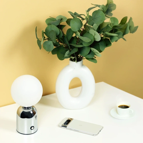 Elegant table lamp with adjustable color and light intensity | Touch-sensitive night lamp with built-in battery | YG-D031-SILVER
