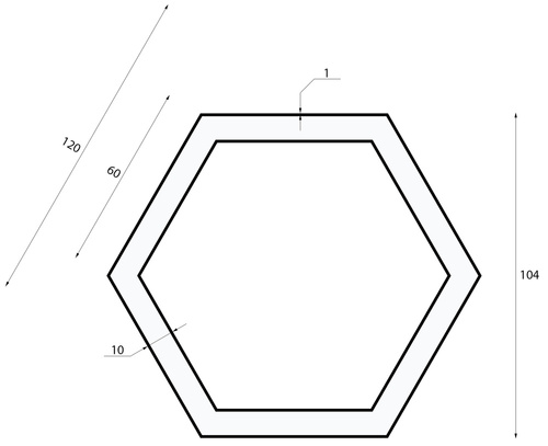 LPL-002 | Hanging LED ceiling lamp 80W | hexagon | aluminum | CCD not blinking | Φ120x6