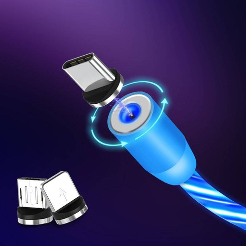 AM67 | 3in1 1M | Shining magnetic cable to charge your phone with 3 tips