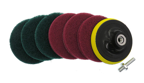 UP-2-10PCS | Un juego de 10 cepillos y almohadillas de limpieza para instalar en un taladro/destornillador.