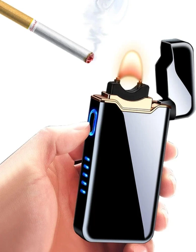 JL-818-BLACK | Modern plazma öngyújtó | USB-n keresztül tölthető elektromos öngyújtó