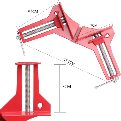 AZ-C90-RED | Clemă unghiulară de tâmplărie | Menghină de colț | Clemă pentru montare în unghi