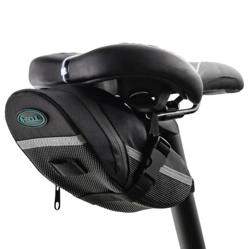 Wasserdichte Fahrradtasche aus strapazierfähigem 600D-Material | Leichte, aerodynamische Satteltasche mit Reflektoren | 600DCWBW-208