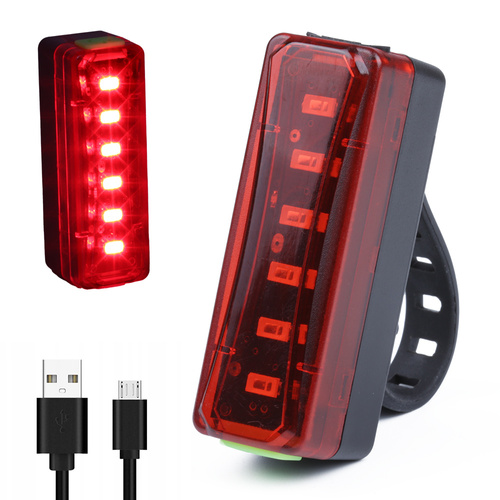 BL069 | LED baglygte til cykel | 6 dioder, 4 lystilstande, 300lm, indbygget batteri