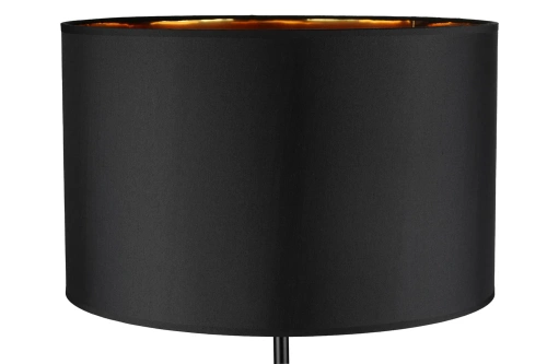 DYT-L155-SORT| Sort gulvlampe | Moderne stilfuld belysning til stue og soveværelse | Sort og guld gulvlampe med metalramme