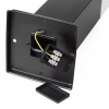 LLF-45CM | Staande tuinlamp, vierkante paal voor een E27 lamp | Voeding 230V, RVS | Mat zwart, 45cm