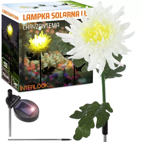 FLD-26-BÍLÁ | Zahradní solární lampa LED Chrysanthemum | 72 cm, 600 mAh