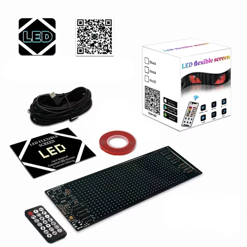 Painel LED programável „Devil Eyes” | 70 x 173 mm | painel RGB para automóvel e caminhão | textos e animações personalizáveis | HRP-1632