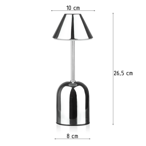 Veilleuse sans fil avec batterie intégrée de 2000 mAh | Lampe de table moderne à puissance et couleur de lumière réglables | YG-D020-Silver
