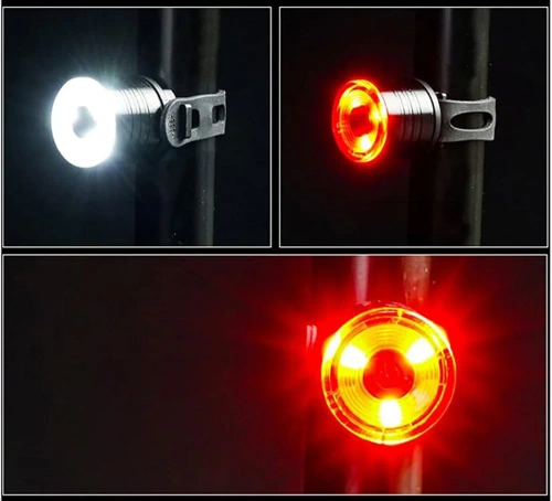 Feux de vélo LED compacts avant + arrière | Kit d'éclairage LED pour vélo 3 modes | BK-L319