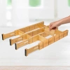 Organizador de gavetas para móveis | Separador de gaveta ajustável | Separador de bambu com 9 divisórias | KBT-W566