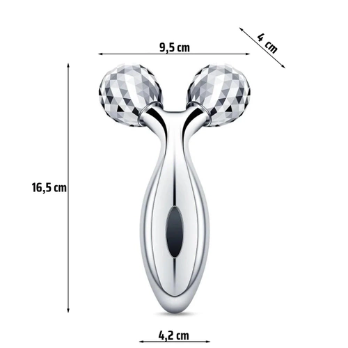 Gesichtsmassager | Rotierender Roller für Gesicht und Körper | AL-306B-SILVER