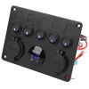 Панель керування 12V 24V IP65 з USB | Пульт управління з перемикачами з підсвічуванням | Подвійний зарядний пристрій USB 2,1 A/5 В | Гніздо прикурювача 12В 