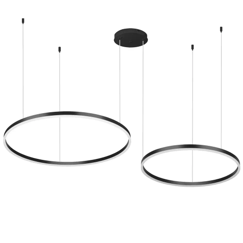 RLK-C02-38W-B | Lampe à suspension moderne en deux pièces | LED | Noir