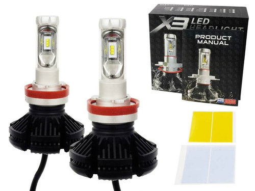 A set of LED bulbs H9 H11 X3 ZES 50W 12000 lm