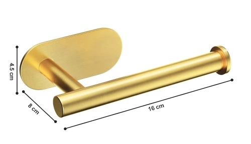 JZU-304-GOUD | Gouden papierhouder | Zelfklevende toiletpapierhanger