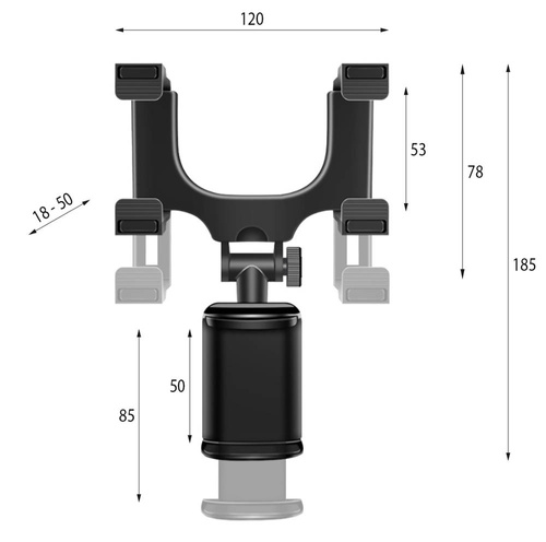 PSI-R001 | Autotelefoon-/navigatiehouder gemonteerd op de achteruitkijkspiegel