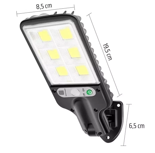 LD-616B-72COB | Sodo saulės lempa su prieblanda ir judesio jutikliu | IP65, 72 COB šviesos diodai, IR nuotolinio valdymo pultas