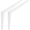 ZJ-2-SILVER | Shelf holder | Steel shelf brackets | Set of white bookends | 