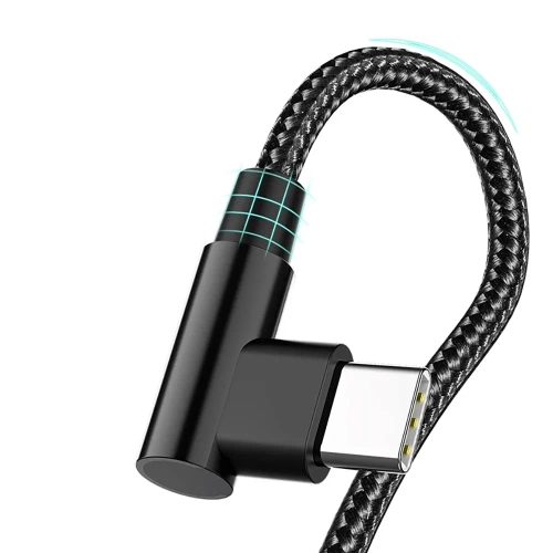 PD-F60W-1M-B | GSM kábel | Uhlový kábel USB-C | Kábel s 90-stupňovou zástrčkou. | Rýchle nabíjanie DODÁVANIE ENERGIE | Kábel na prenos dát