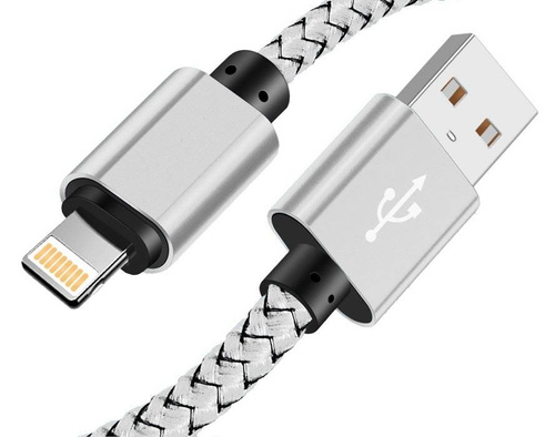 USB-Ladekabel Lightning | 3 m | Nylon | für iPhone 11, XS, XR, X, 8, 7, 6, 5S, SE | C06