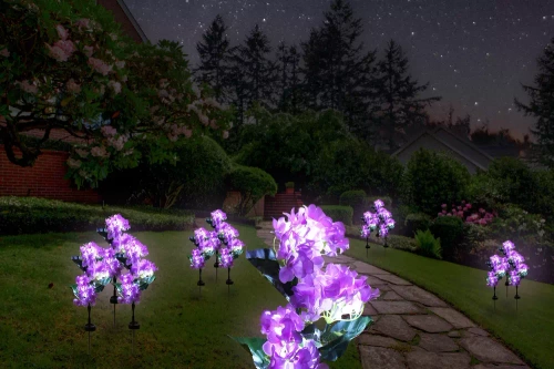 FLD-37-PURPLR | Hydrangea LED solární zahradní lampa | 76 cm, 600 mAh