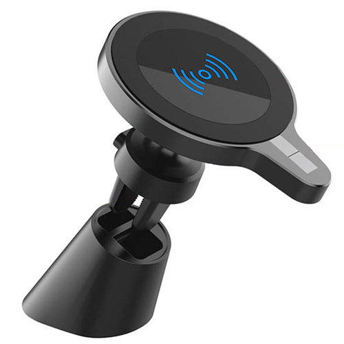 WH-10C | Magnetic car holder with inductive charger | Qi, MagSafe, 15W | to the ventilation grille or on the dashboard