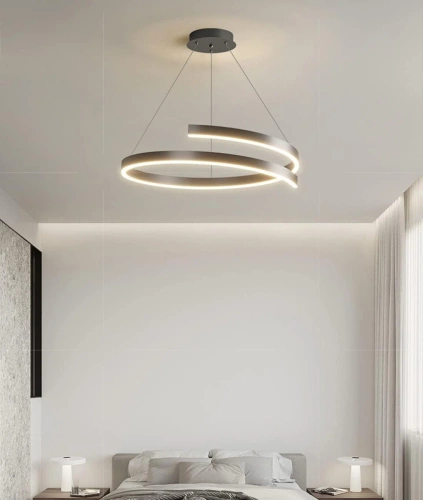 RLO-40CM-42W-B | Modernus pakabinamas šviestuvas 40 cm | Spiralinė LED lempa 42W