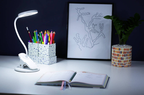 Q5-2 | RING LED lampa do školní lavice s klipem na desku stolu | Dotykový spínač