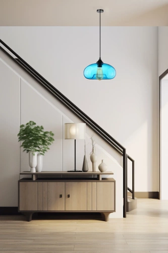 GB-D28-BLue | Modern glass pendant lamp | Blue