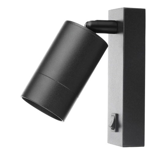 BD-C278-Preto | Candeeiro de parede preto | Luminária de parede com refletor móvel | Refletor com rosca GU10 | Lâmpada noturna com interruptor