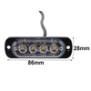 LED-04T-Y | Advarselslampe 4 LED orange | Strobe | Outliner | 18 lystilstande