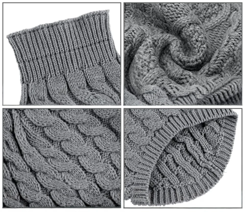 Hundepullover mit Rollkragen | Größe L, weich und elastisch, ideal für Hunde und Katzen, warm für den Winter | grau | PET-014L-GREY