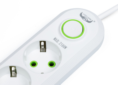 LH-F04U | Regleta 3 m | 4 tomas + 3x USB | Blanco