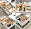 Organizzatore per cassetti per mobili | Separatore per cassetti regolabile | Separatore in bambù con 9 divisori | Modello KBT-W566
