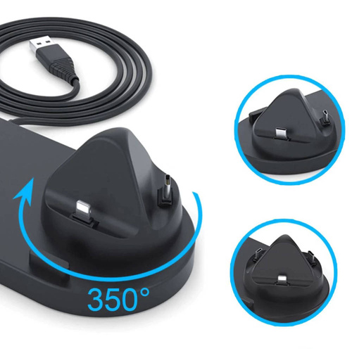 WD-01 | QI dok pre Apple iPhone Airpods Watch | 15W bezdrôtová nabíjačka | 3 konektory - USB-C / Lightning / Micro USB