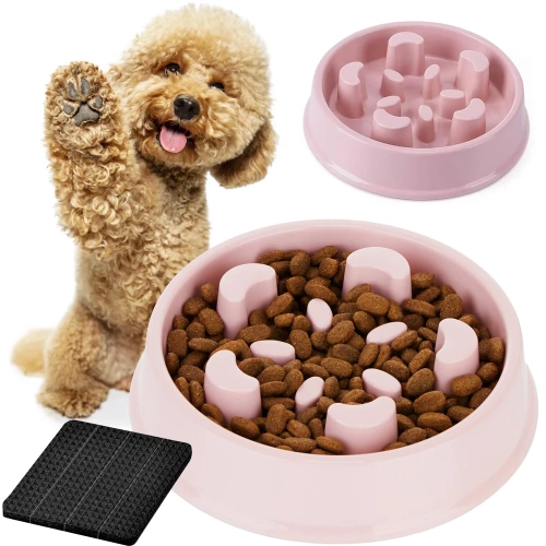 CWP-B18-PINK | Pet Food Slow Bowl | Skål med skridsikre puder  