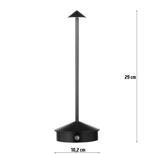 HJA32-NOIR | | Lampe de table avec batterie intégrée | Lampe de nuit avec trois couleurs de lumière | Lampe d'ambiance pour un hôtel ou un restaurant