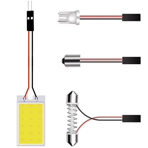 COB LED-panel 18-chip 3x6 + W5W, C5W, T4W-adaptere