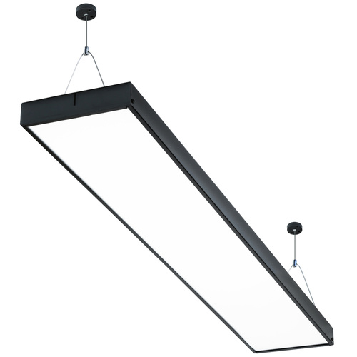 Lineaire hanglamp 120 cm | Kantoor, zwarte LED-module 40W | Breedte lamp 18 cm 