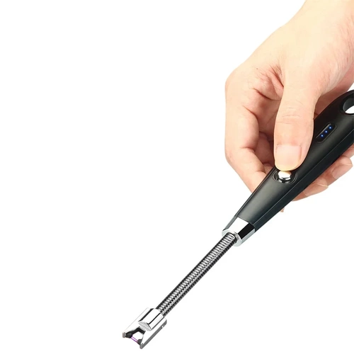 JL-701B-JUODAS | Šiuolaikinis plazminis žiebtuvėlis | Elektrinis žiebtuvėlis kraunamas per USB
