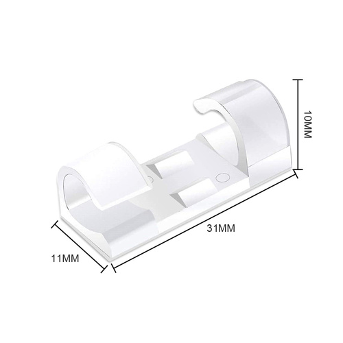KZ-D58 | Set di 10 organizer per cavi e fili | Clip con nastro adesivo 3M nano | Trasparente