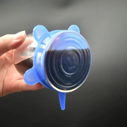 FLR-6PCS-BLEU | Couvercles universels en silicone | Lot de housses souples