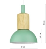 Suspension avec abat-jour vert et bois | style scandinave minimaliste avec douille E27 | vert | YG-XD002A-G