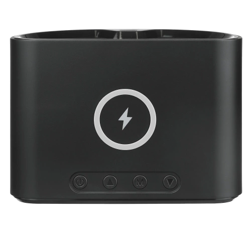 Smart LED Alarm Clock with 15W Qi Charger, Thermometer, and 3 Alarms | USB Clock for Bedroom | SZ07-15W-BR