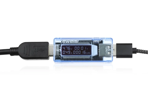 KWS-V20-BLUE | Цифровий вольтметр | USB тестер | Вимірювач напруги та струму споживання | Багатофункціональний пристрій для перевірки ємності акумулятора